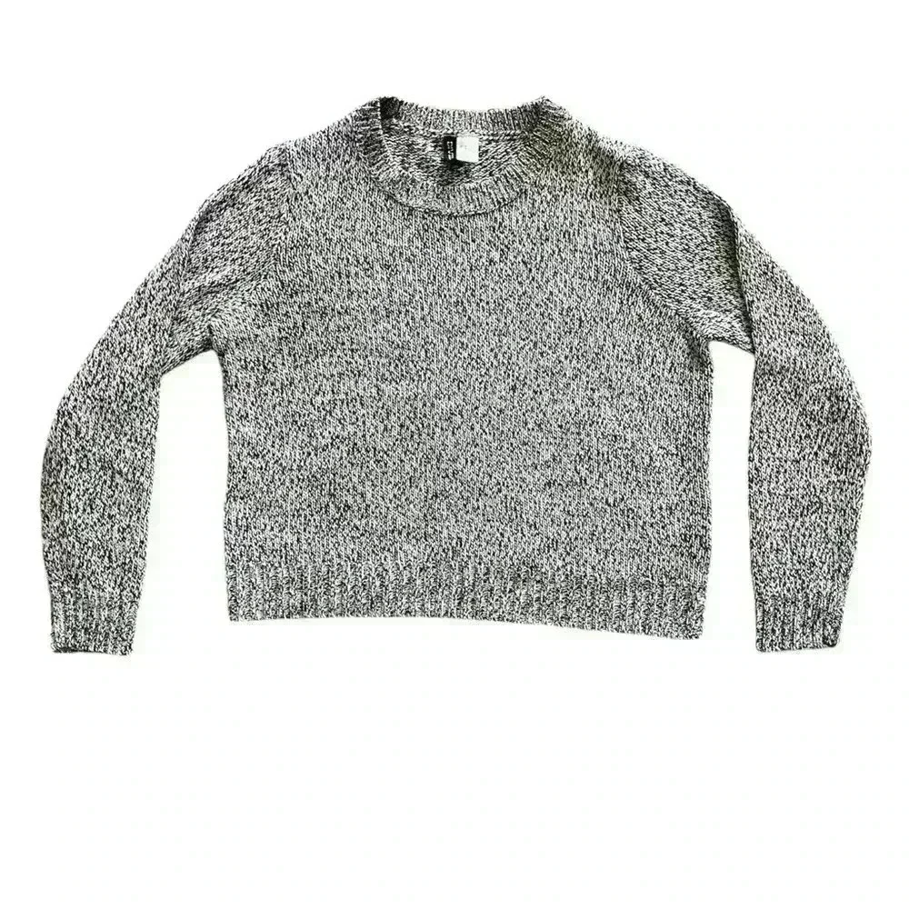 Divided H&M Sweater Black Gray Marled Sweater Top Fall Soft Cozy Knit Small